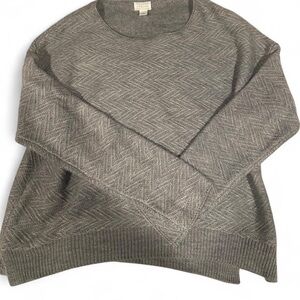 Caslon Chevron Patterned Gray Sweater
